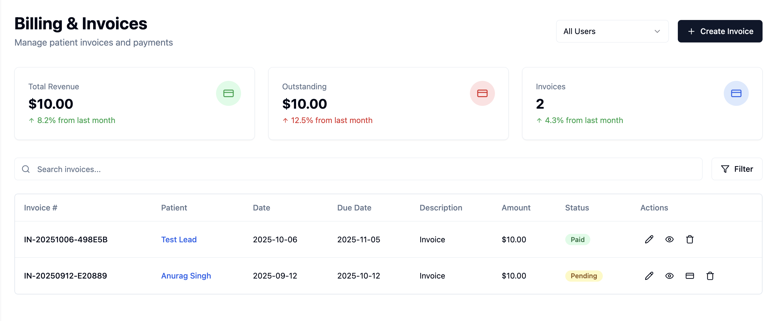 Real-time Revenue Dashboard demo
