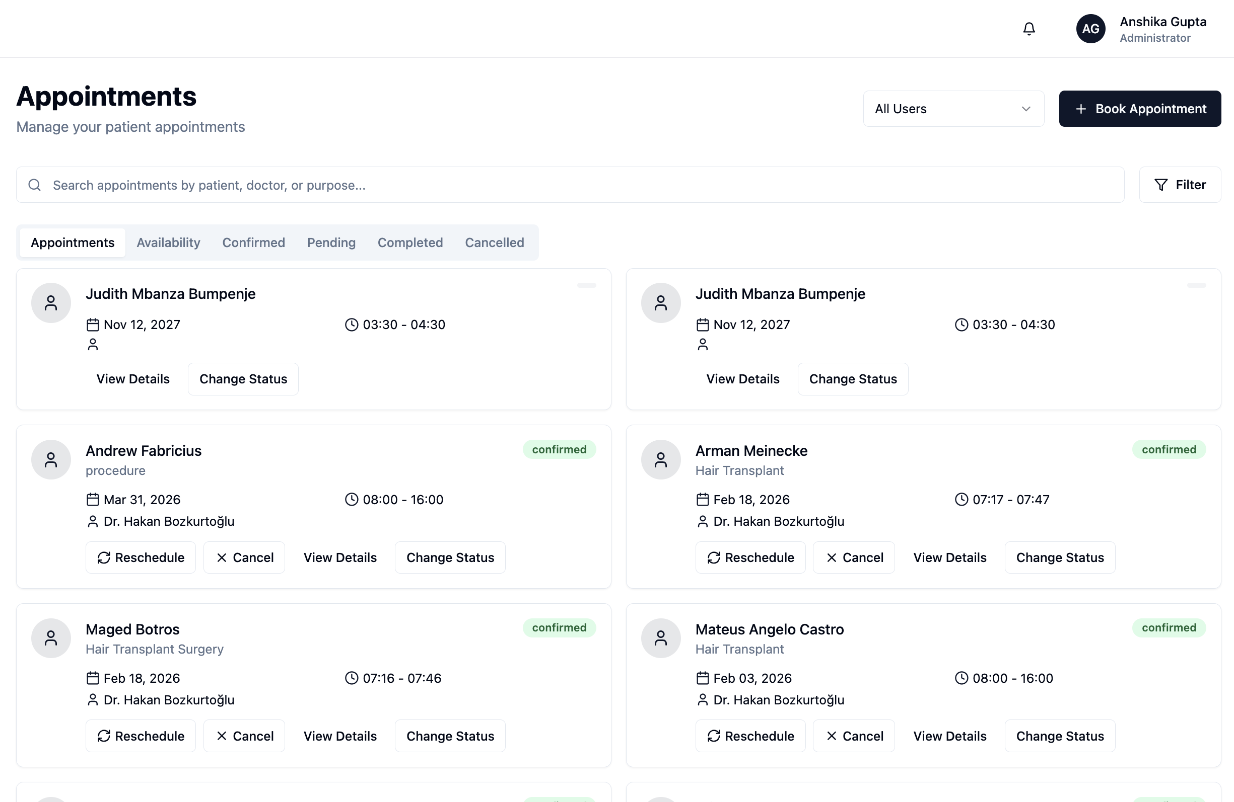 Centralized Calendar for Doctors demo